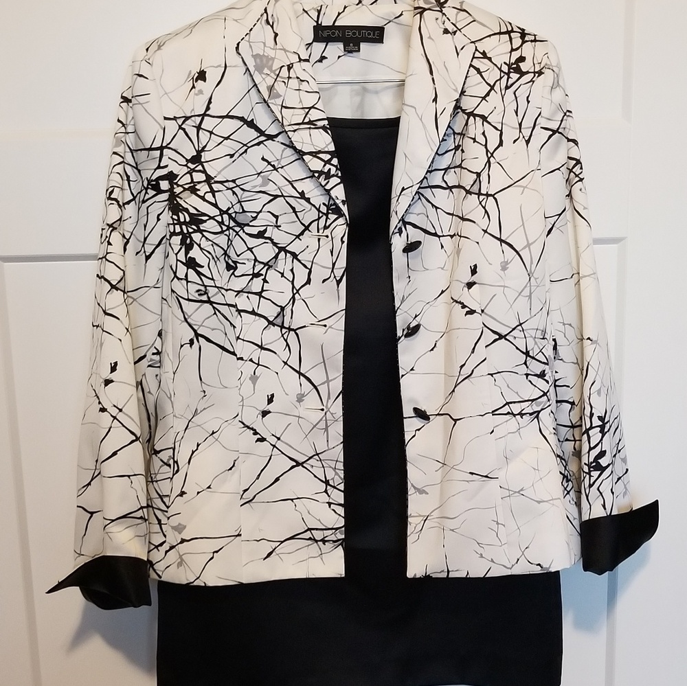 Nipon Boutique black/white jacket with skirt - Picture 2 of 4
